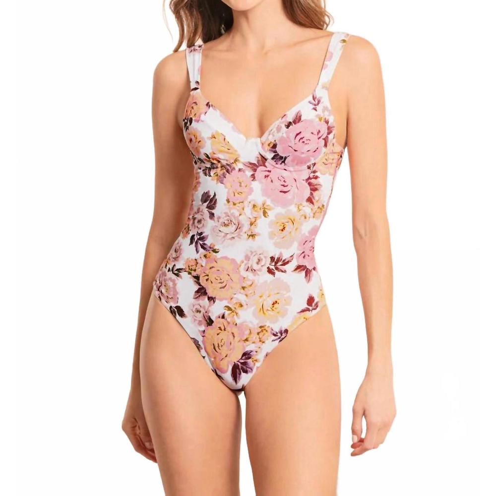 NEW MAAJI afrodita danish classic one piece swimsuit in white